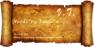 Vozáry Tamás névjegykártya